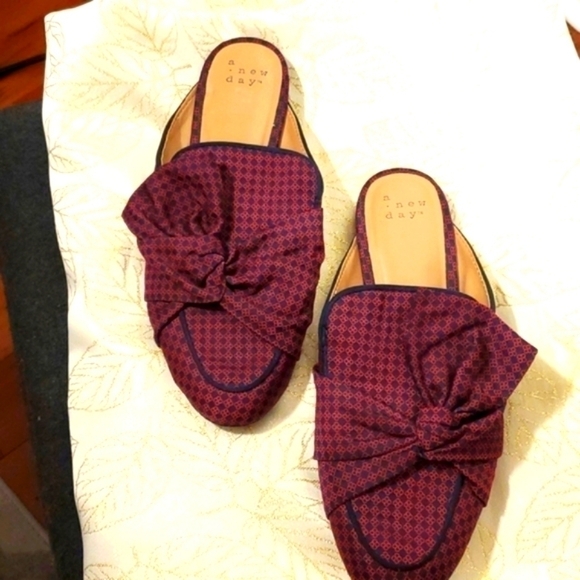 Purple Natalee Bow Loafer Mule Flats Size 8 - Picture 8 of 12